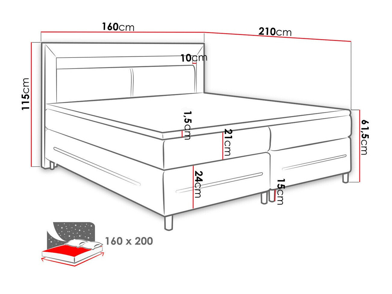 Boxspring Ros (Soft 010)