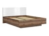 Bed Fivale 122 (Donker delano-eik + Glanzend wit)