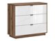 Ladekast Fivale 118 (Donker delano-eik + Glanzend wit)