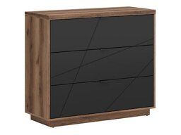 Ladekast Fivale 118 (Donker delano-eik + Matzwart)