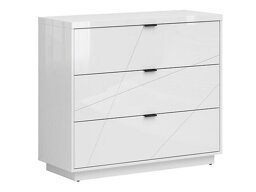 Ladekast Fivale 118 (Glanzend wit + Wit)