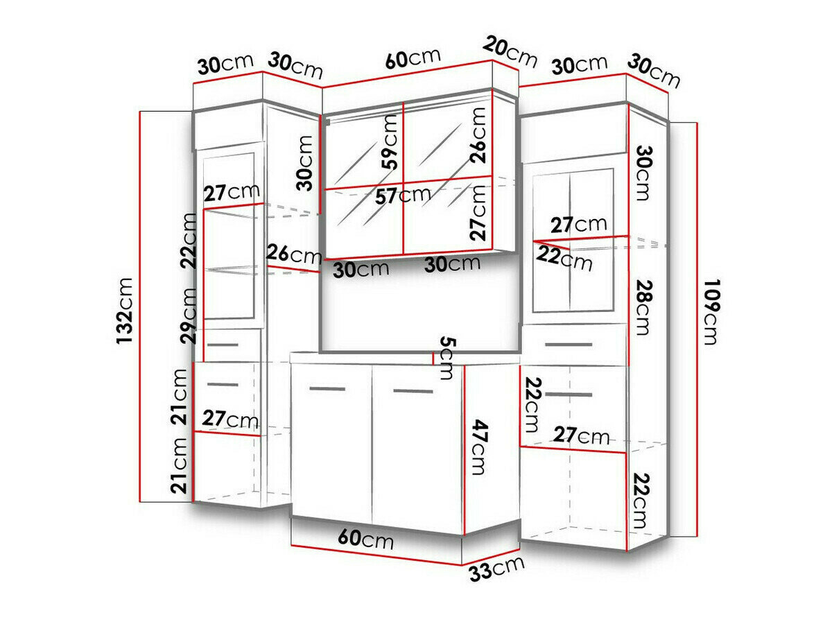 Badeværelsessæt Scientia III (Glansfuld hvid + Matera grå)