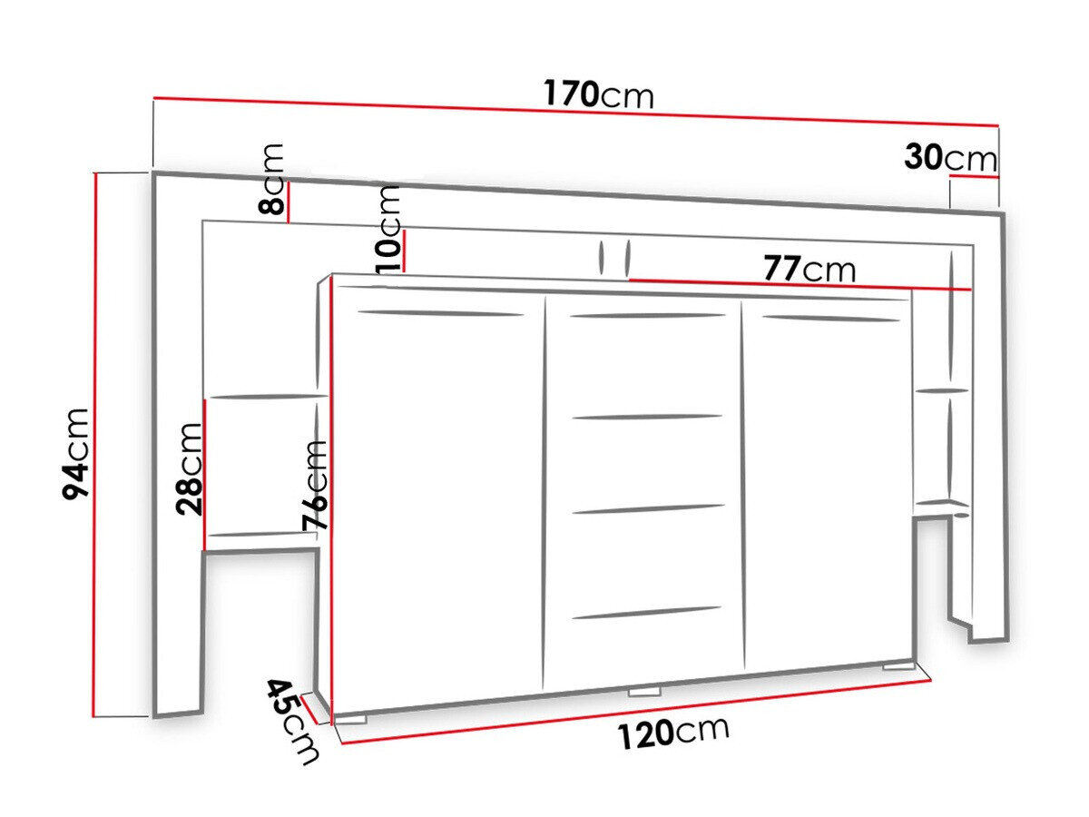 Kommode Aestas (Hvid + Blank sort)