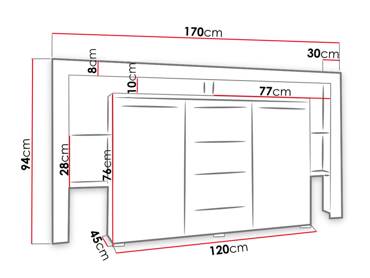 Kommode Aestas (Hvid + Gloss grå)