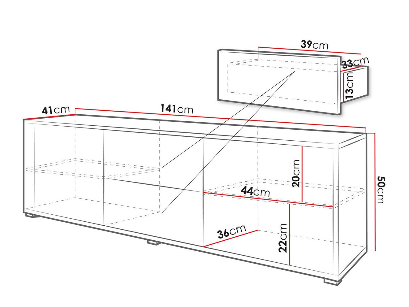 TV-bord Comfivo Tutela (Hvid)
