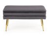 Polstret bænk Houston 1255 (Grå + Gylden)