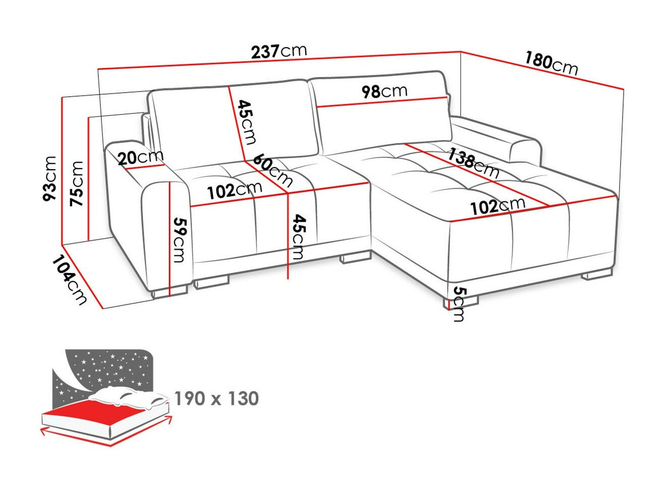 Hjørnesofa Columbus 183 (Country 3)