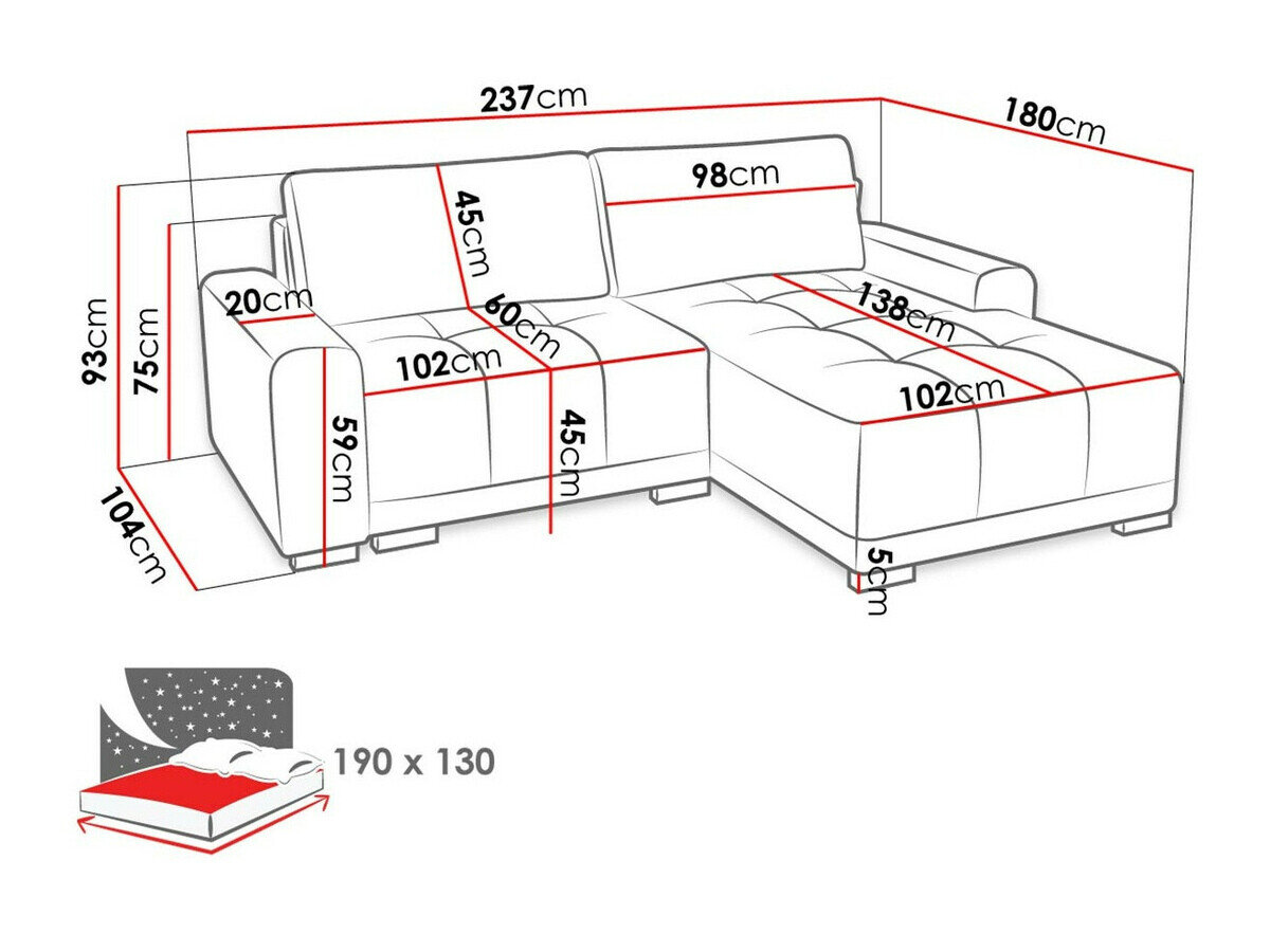 Hjørnesofa Columbus 183 (Kronos 22)