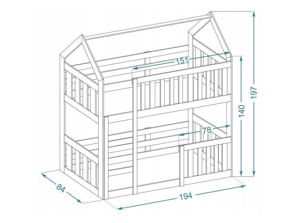 Køjeseng Aurora 175 (Grå)