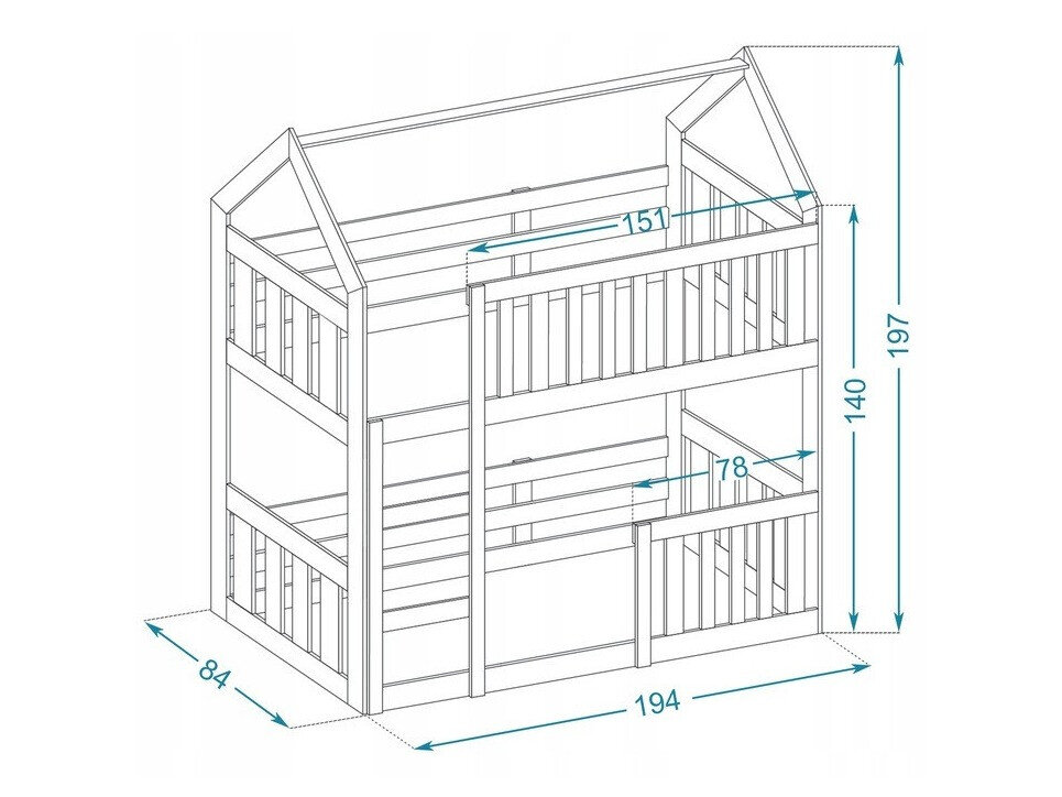 Stapelbed Aurora 175 (Wit)