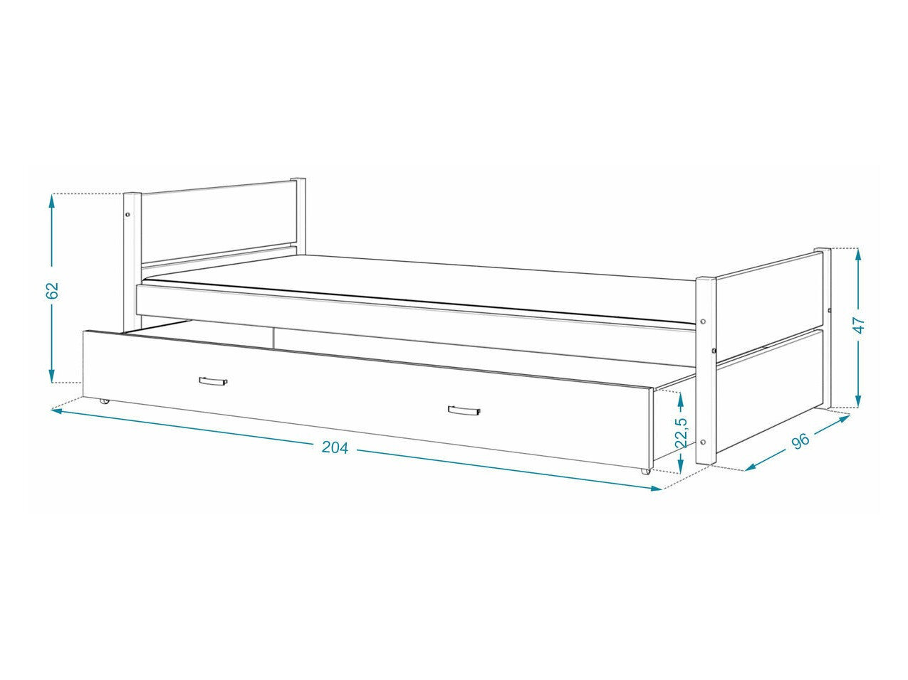 Bed Aurora 176 (Grijs)