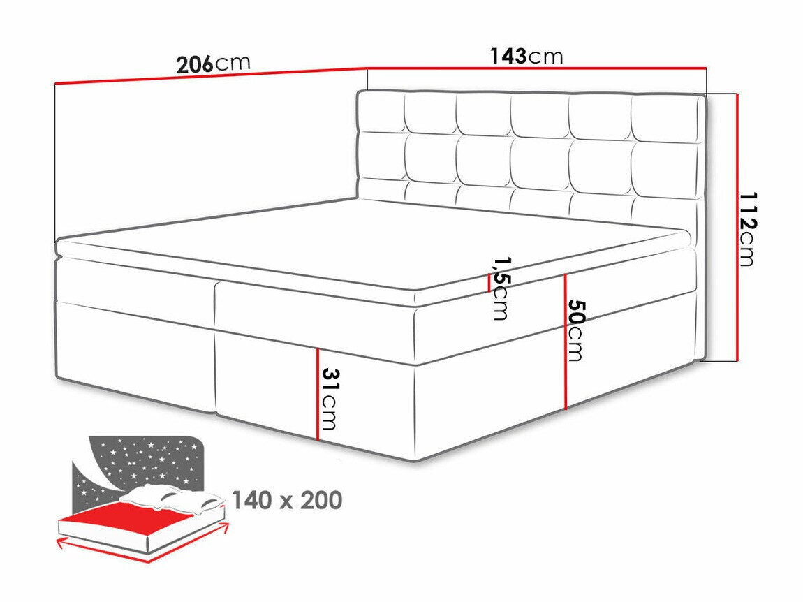 Boxspring Comfivo Osculum I (Muna 08)