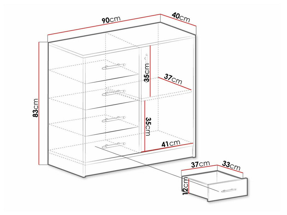 Kommode Cavmero 108 (Antracit)