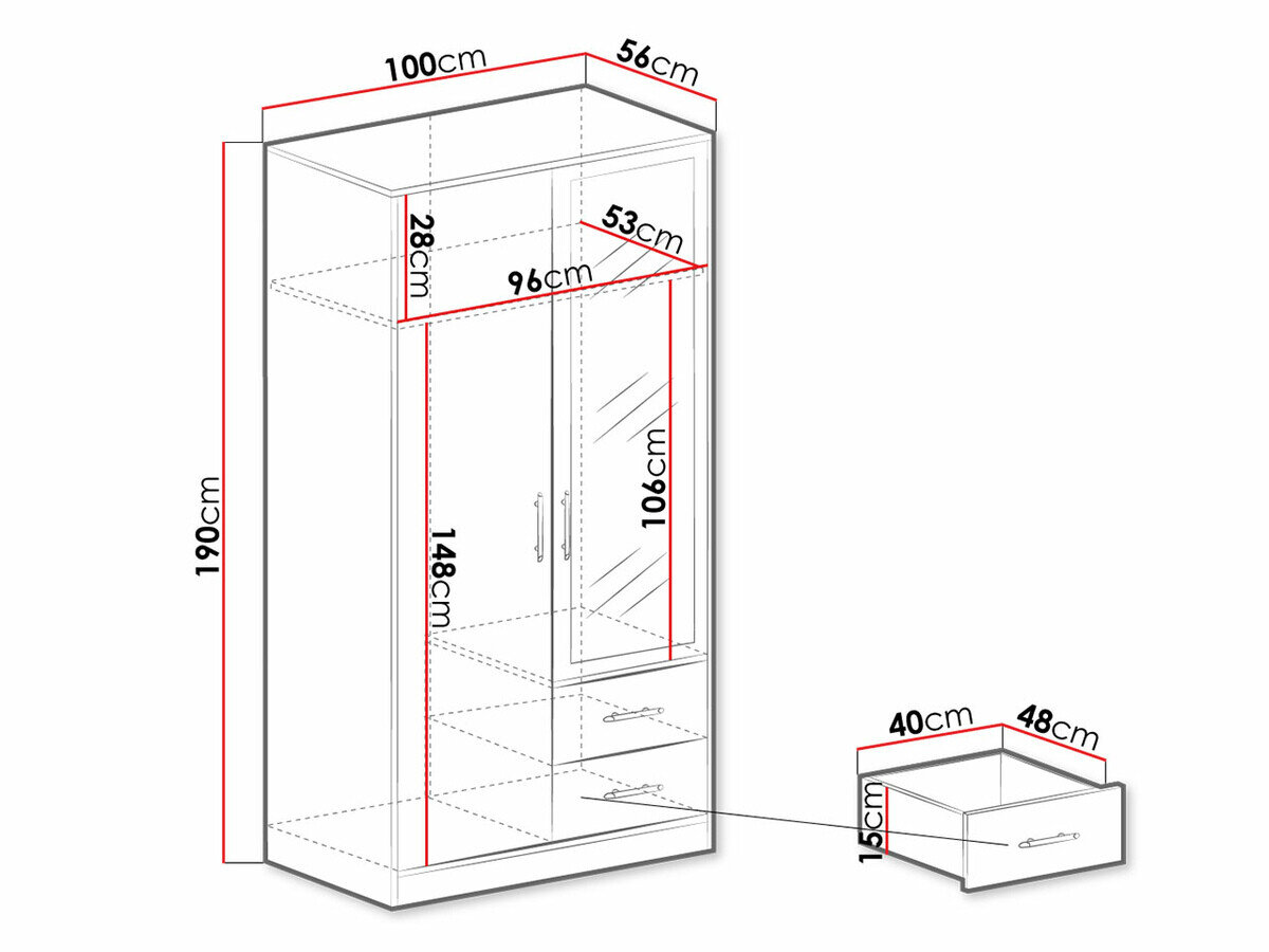 Riidekapp Cavmero 104 (Antratsiit)