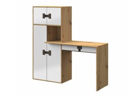Bureau Florevi 101 (Blanc brillant + Chêne Artisan)