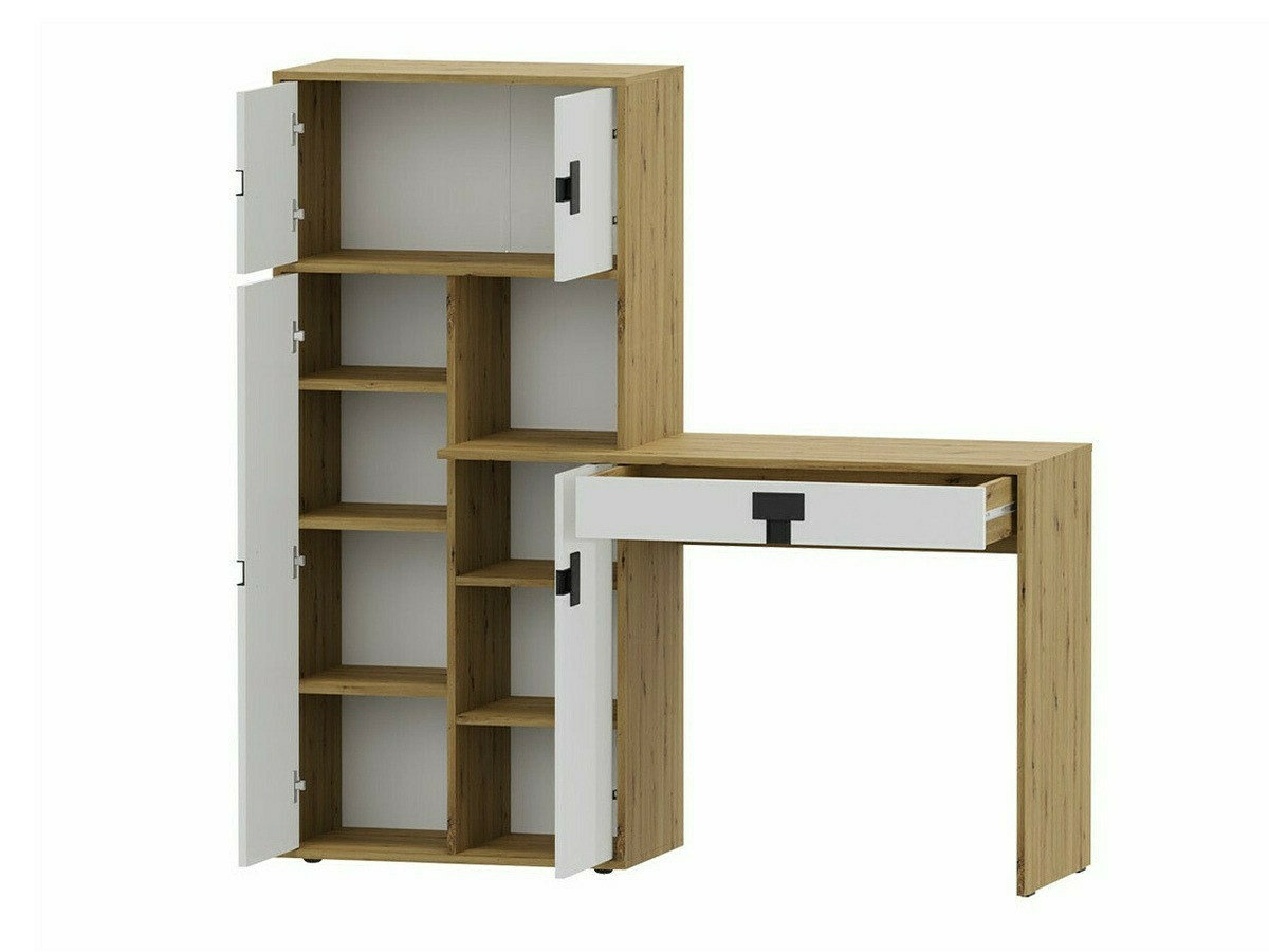 Bureau Florevi 101 (Grijs met glans + Artisan eiken)