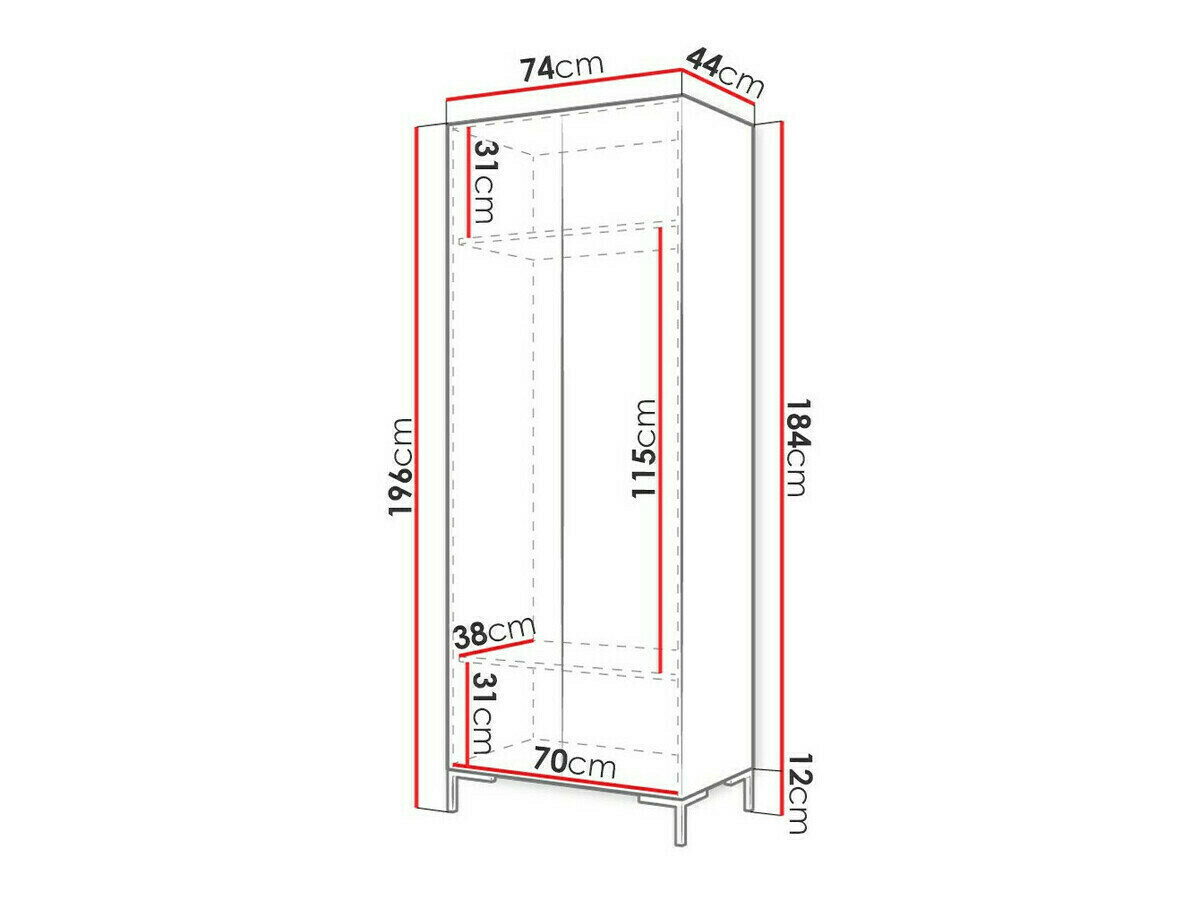 Garderobeskab Nomal I (Sort + Gylden)