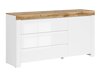 Ladekast Sonsoru 100 (Wit + Glanzend wit + Wotan eik)