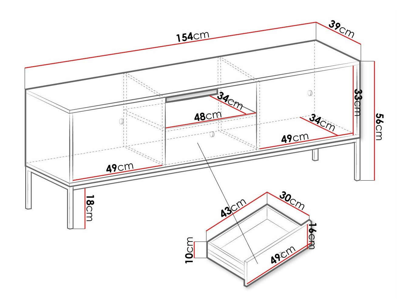 TV-bord Romveri 101 (Beige)