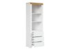 Boekenkast Sonsoru 106 (Wit + Glanzend wit + Eiken)