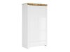 Kledingkast Sonsoru 110 (Wit + Glanzend wit + Wotan eik)