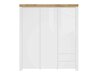 Kledingkast Sonsoru 120 (Wit + Glanzend wit + Wotan eik)