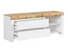 TV-meubel Sonsoru 108 (Wit + Glanzend wit + Wotan eik)
