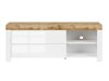 TV-meubel Sonsoru 108 (Wit + Glanzend wit + Wotan eik)
