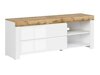 TV-meubel Sonsoru 108 (Wit + Glanzend wit + Wotan eik)