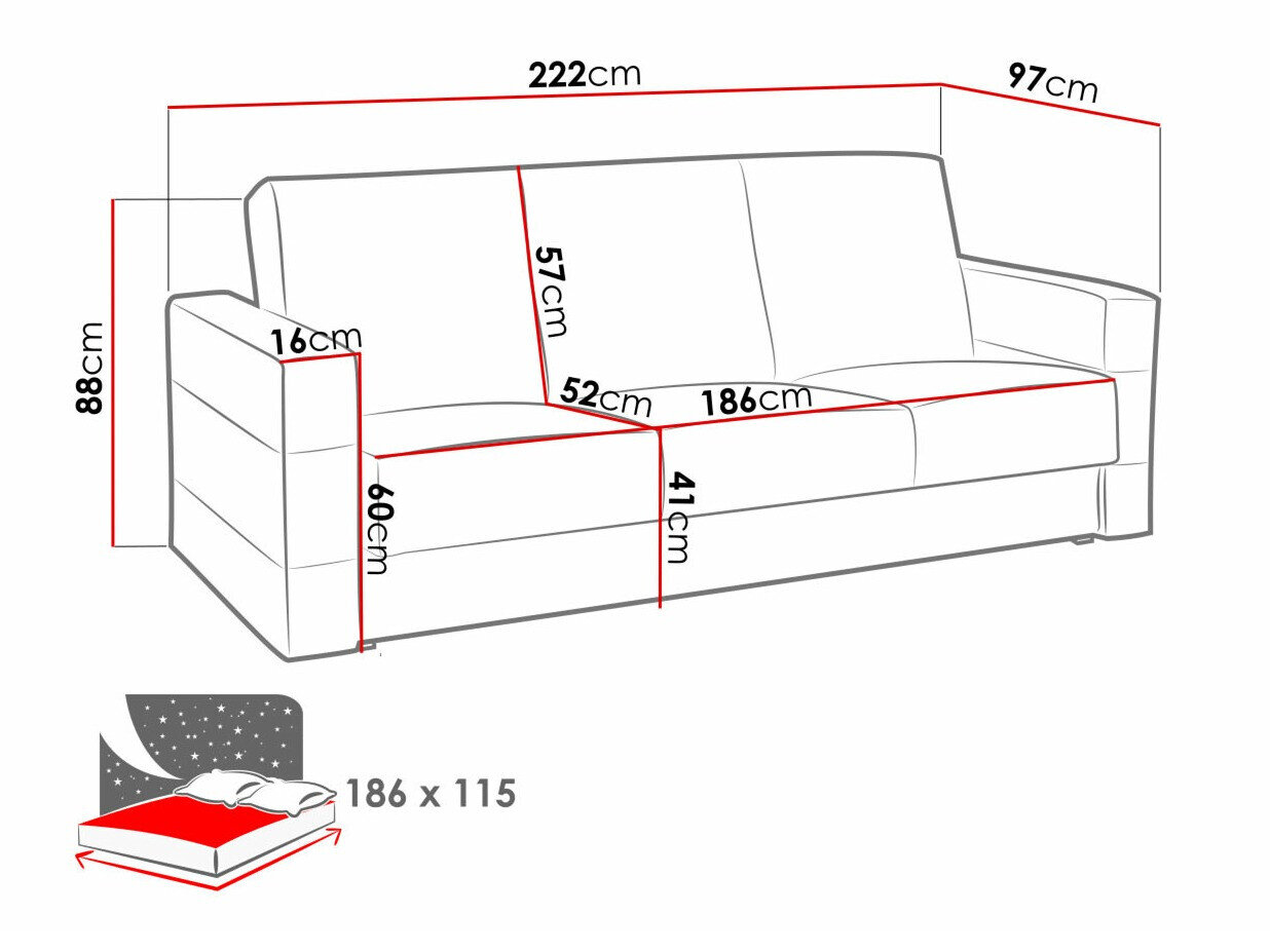 Slaapbank Providence 169 (Soft 011 + Lux 05)