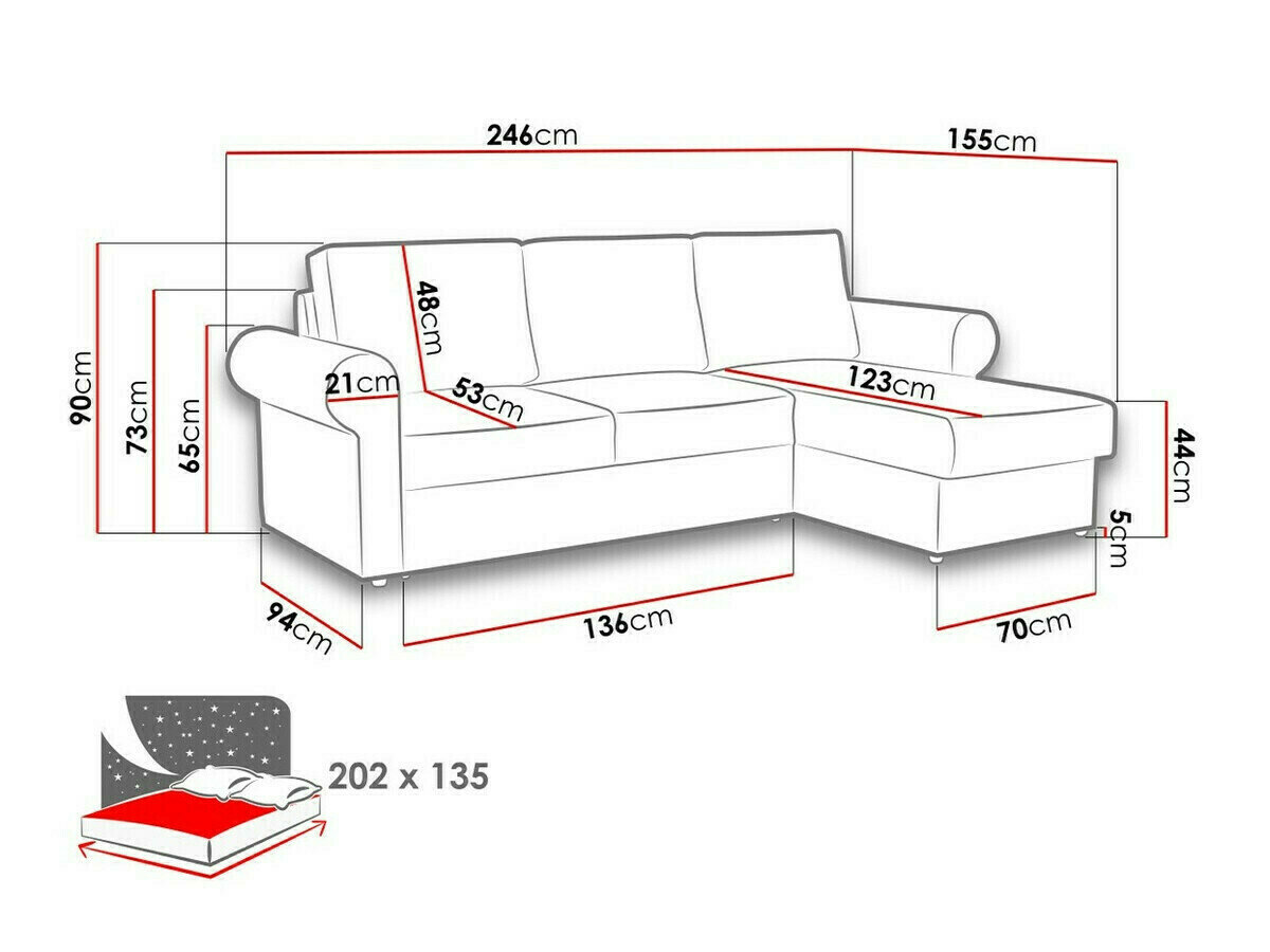 Hjørnesofa Columbus 131 (Poso 01)