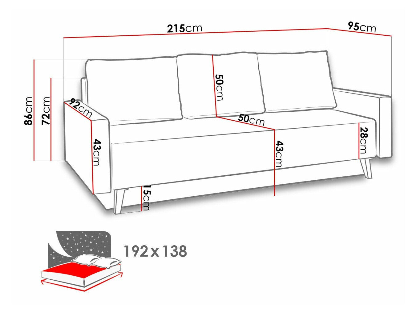 Slaapbank Delbene 128