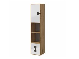 Boekenkast Florevi 111 (Glanzend wit + Artisan eiken)