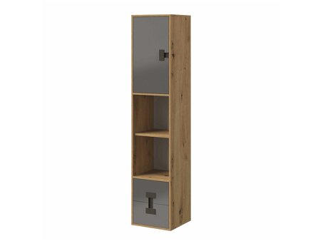 Boekenkast Florevi 111 (Grijs met glans + Artisan eiken)