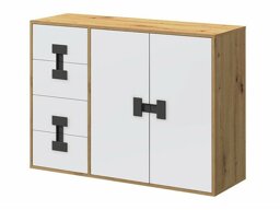 Ladekast Florevi 102 (Mat wit + Artisan eiken)