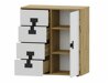 Ladekast Florevi 103 (Glanzend wit + Artisan eiken)