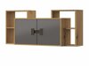Wandkast Florevi 107 (Grijs met glans + Artisan eiken)