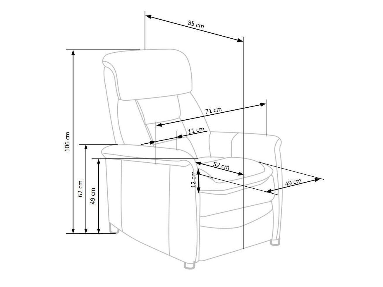 Relaxfauteuil Houston 1030 (Grijs)