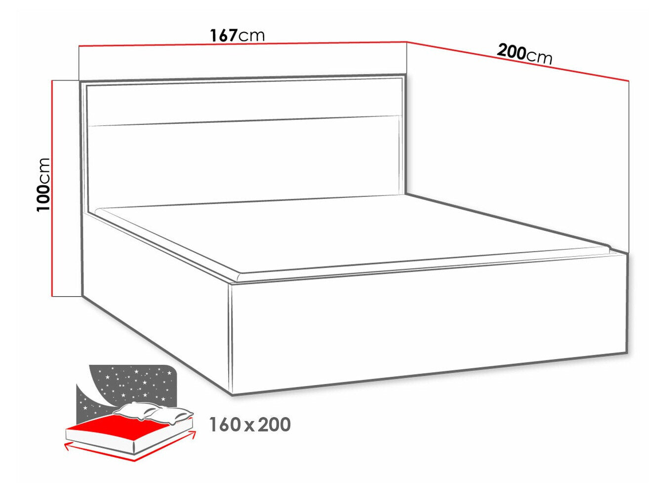 Bed Etrmoni 113 (Licht hout)