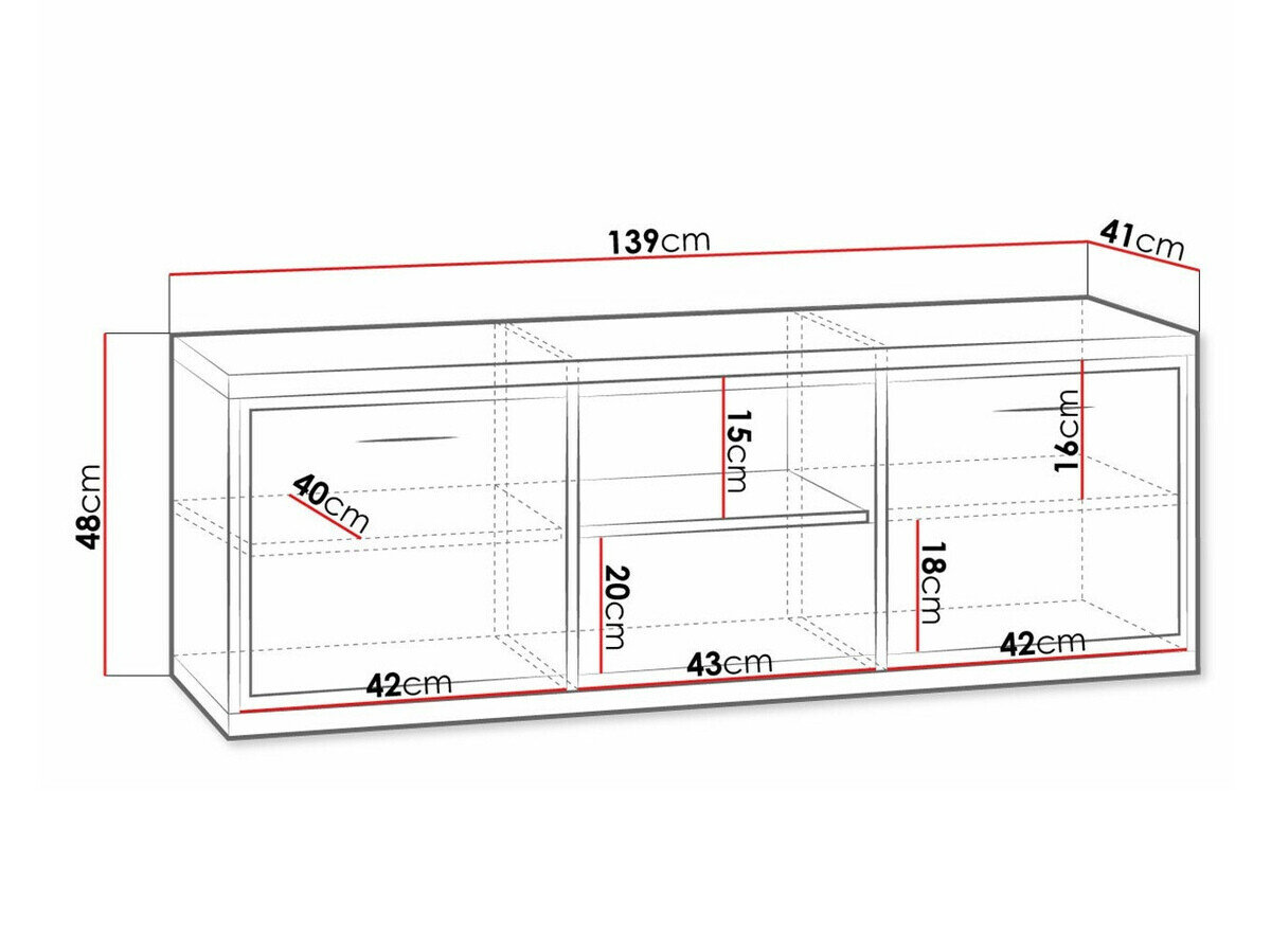 TV-bord Etrmoni 112 (Lyst træ + Egetræ)