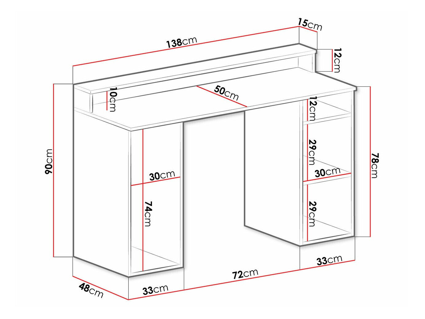 Gamingbord Hartford 323 (Hvid)