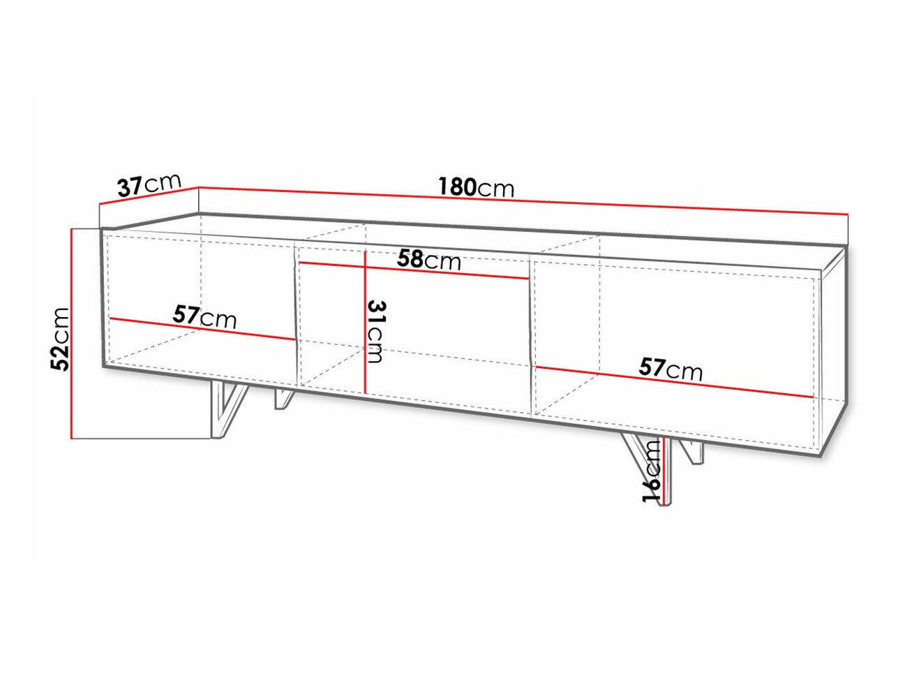 TV-bord Mavmave 100 (Hvid + Glansfuld hvid)