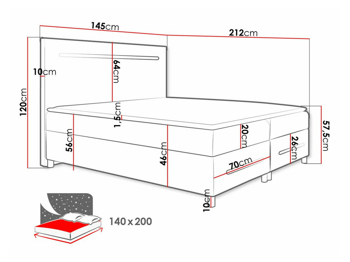 Boxspring Pluvia (Fresh 13)