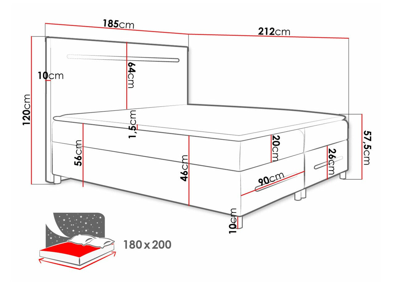 Boxspring Pluvia (Fresh 1)