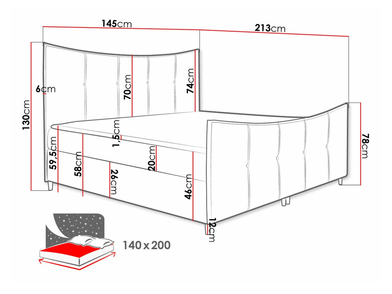 Boxspring Fons (Fresh 4)