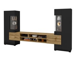 Conjunto de salón Mondalo 101 (Roble wotan + Negro mate)