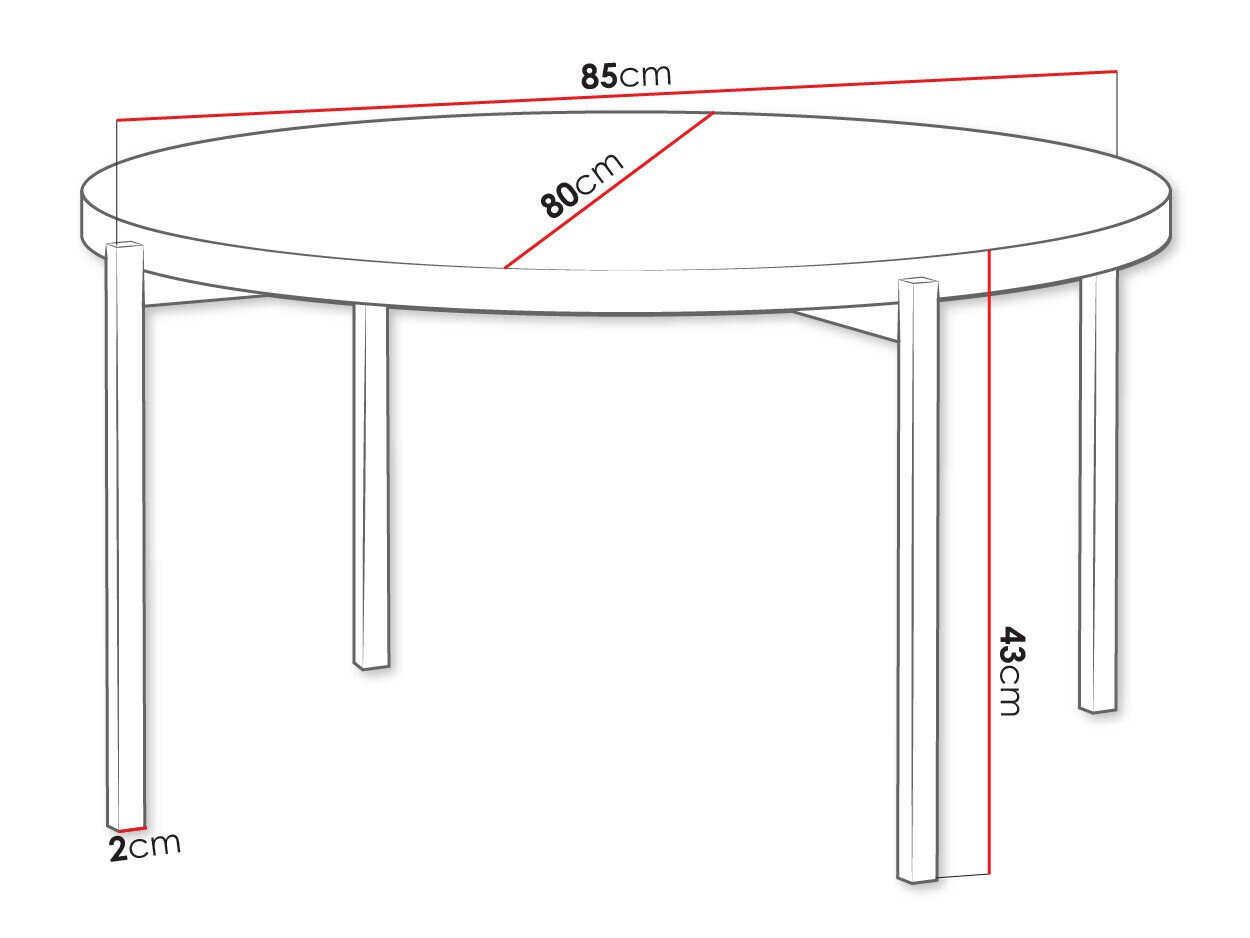 Salontafel Providence 176 (Wit + Zwart)