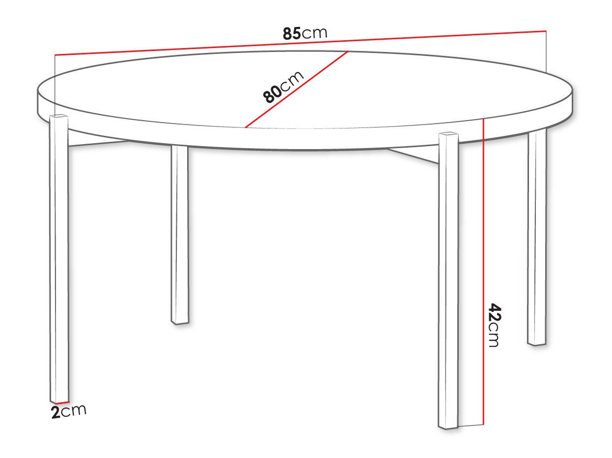 Salontafel Providence 180 (Artisan eiken + Zwart)
