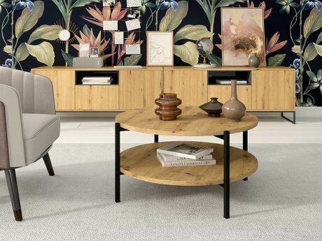 Salontafel Providence 181 (Artisan eiken + Zwart)