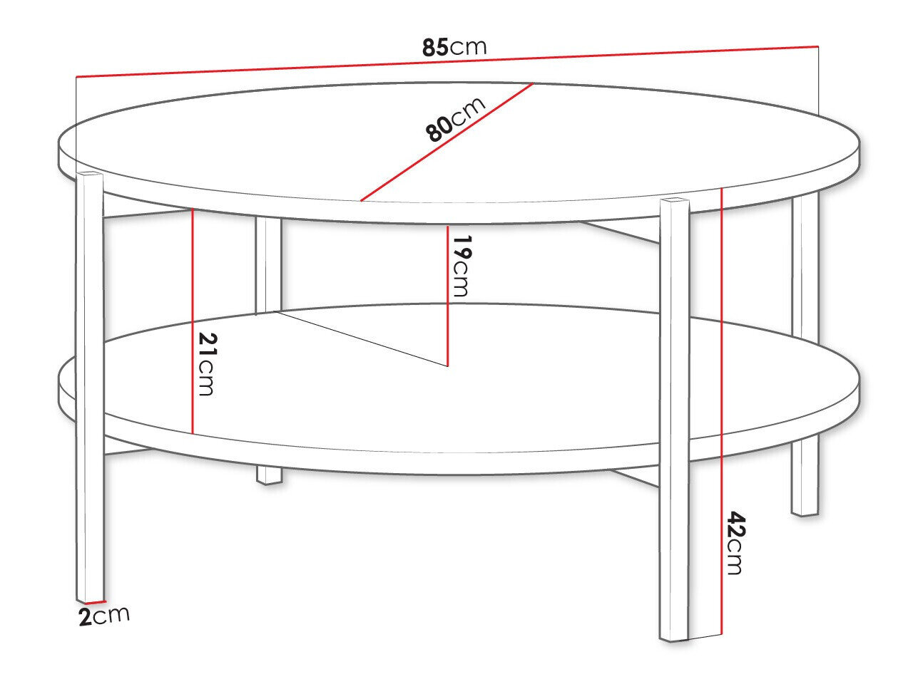 Salontafel Providence 181 (Bruin + Zwart)